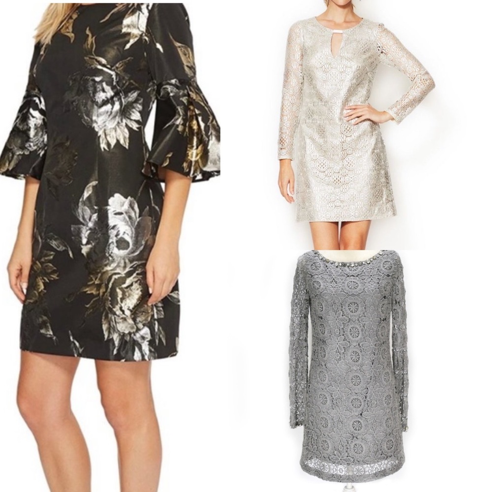 Trina Turk 3 Holiday Shift Dress Bundle Lace Crochet All Size 10